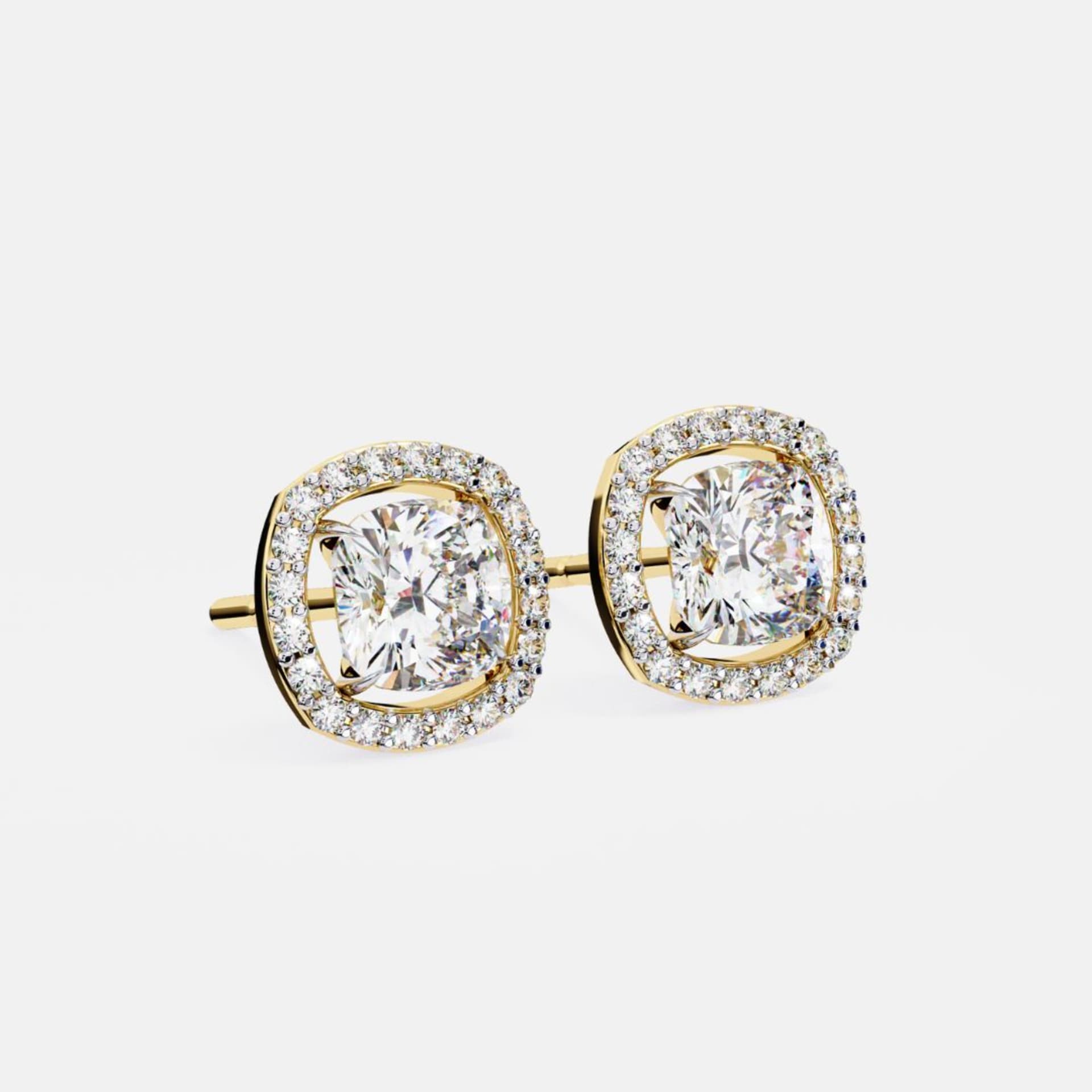 Cushion Halo Studs
