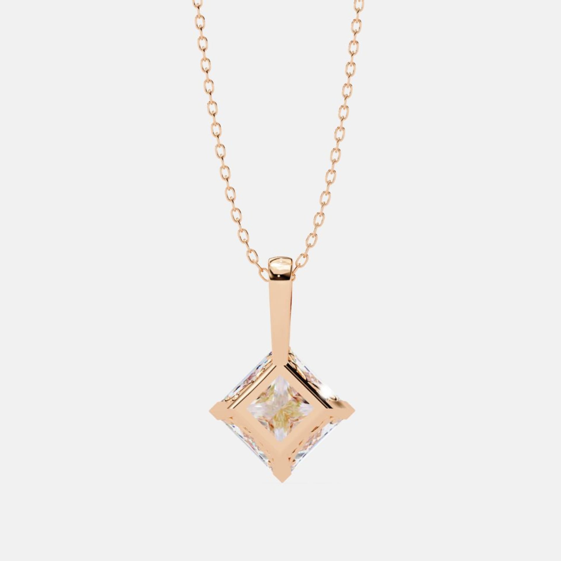 Elegant Edge Solitaire Pendant