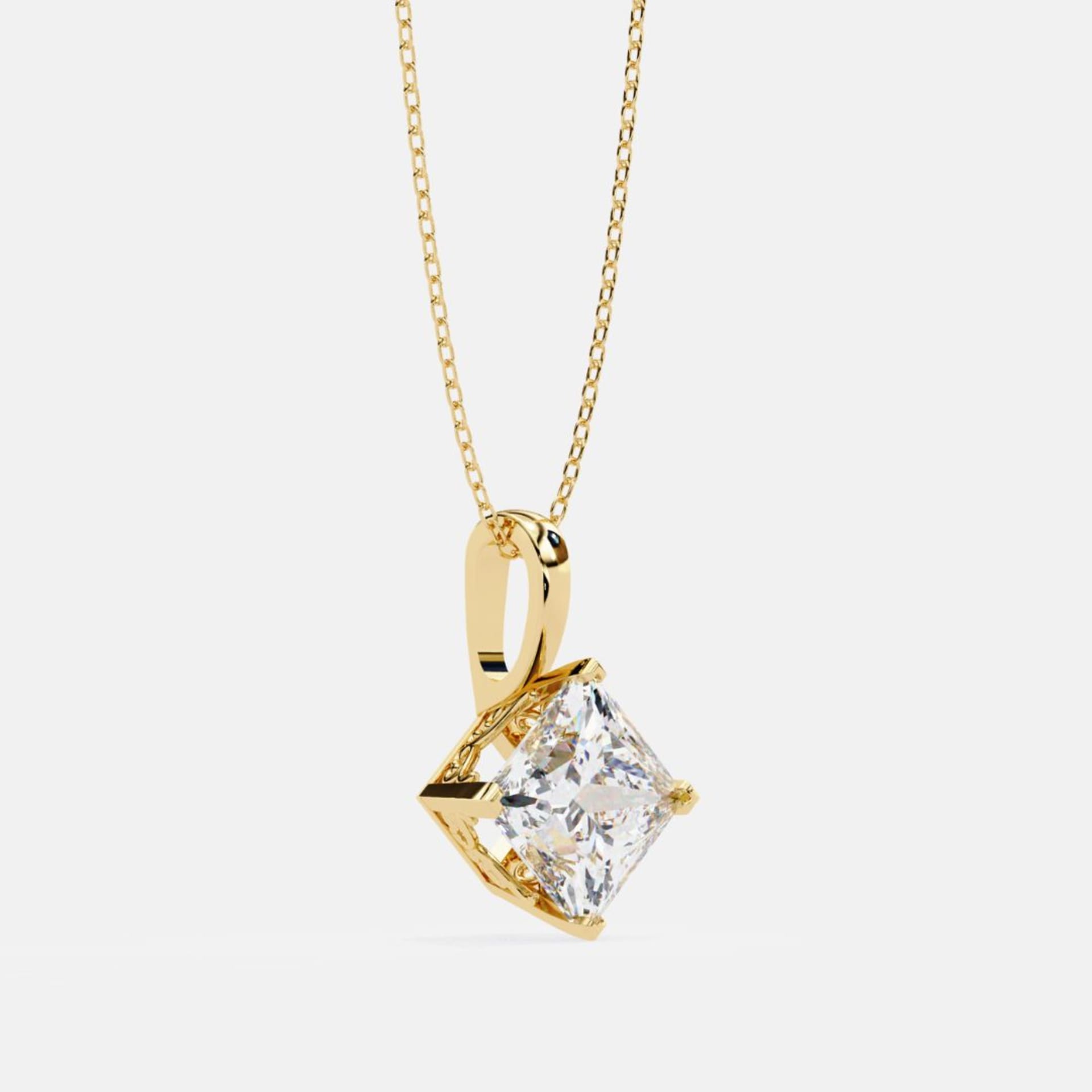 Elegant Edge Solitaire Pendant