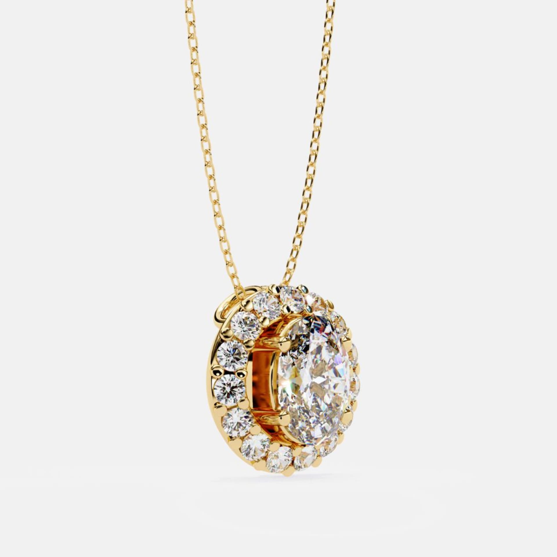Majestic Oval Halo Pendant