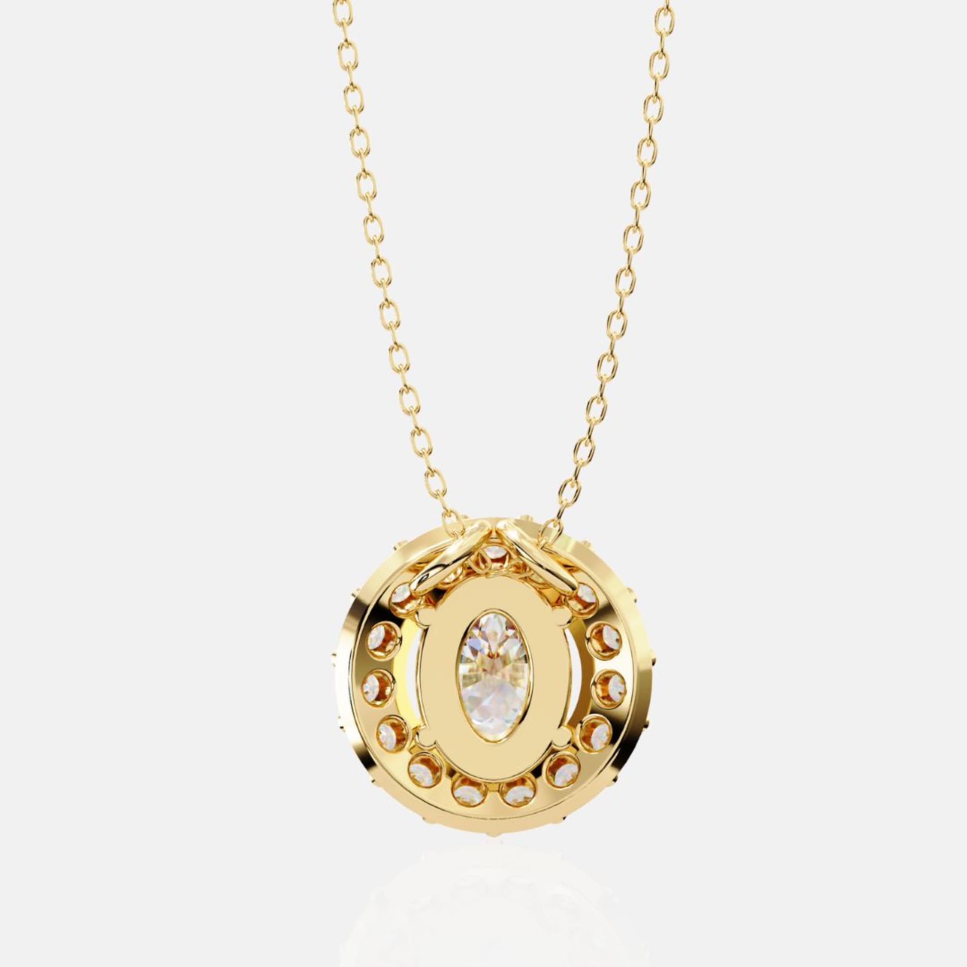 Majestic Oval Halo Pendant