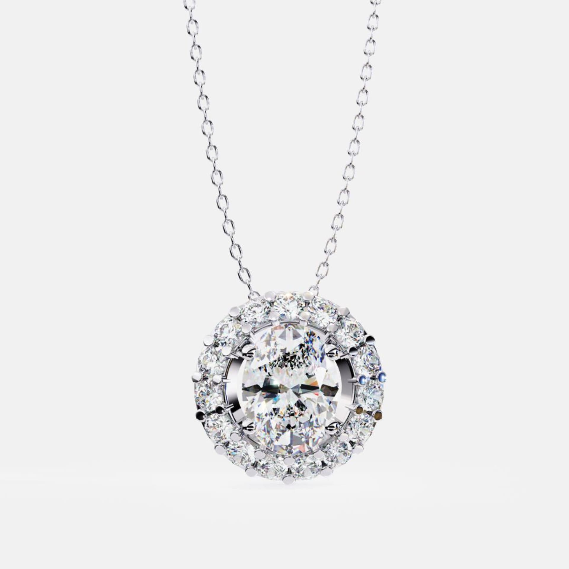 Majestic Oval Halo Pendant