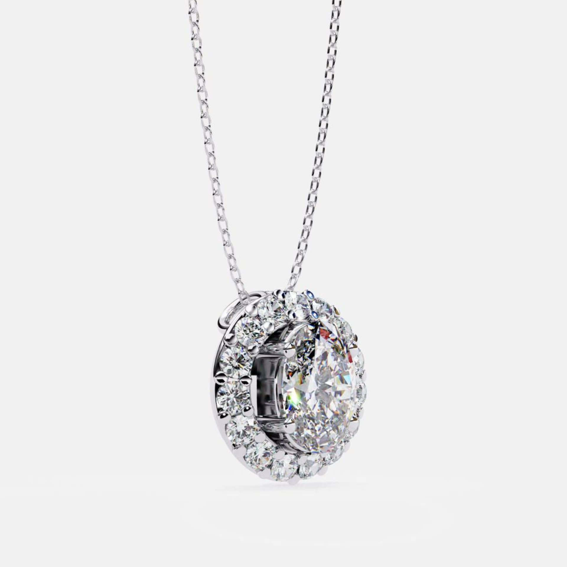 Majestic Oval Halo Pendant
