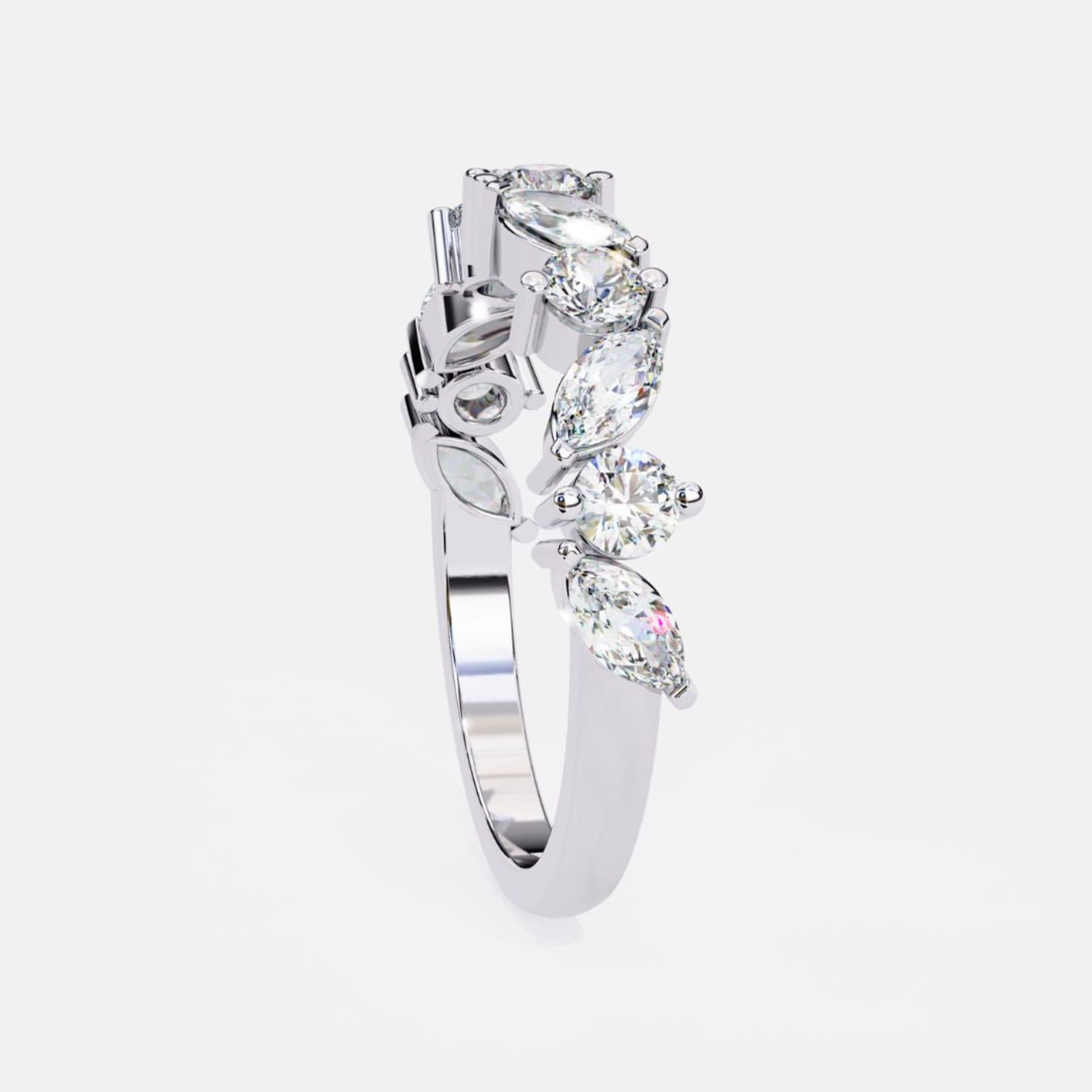 Marquise-Round Criss Cross Band