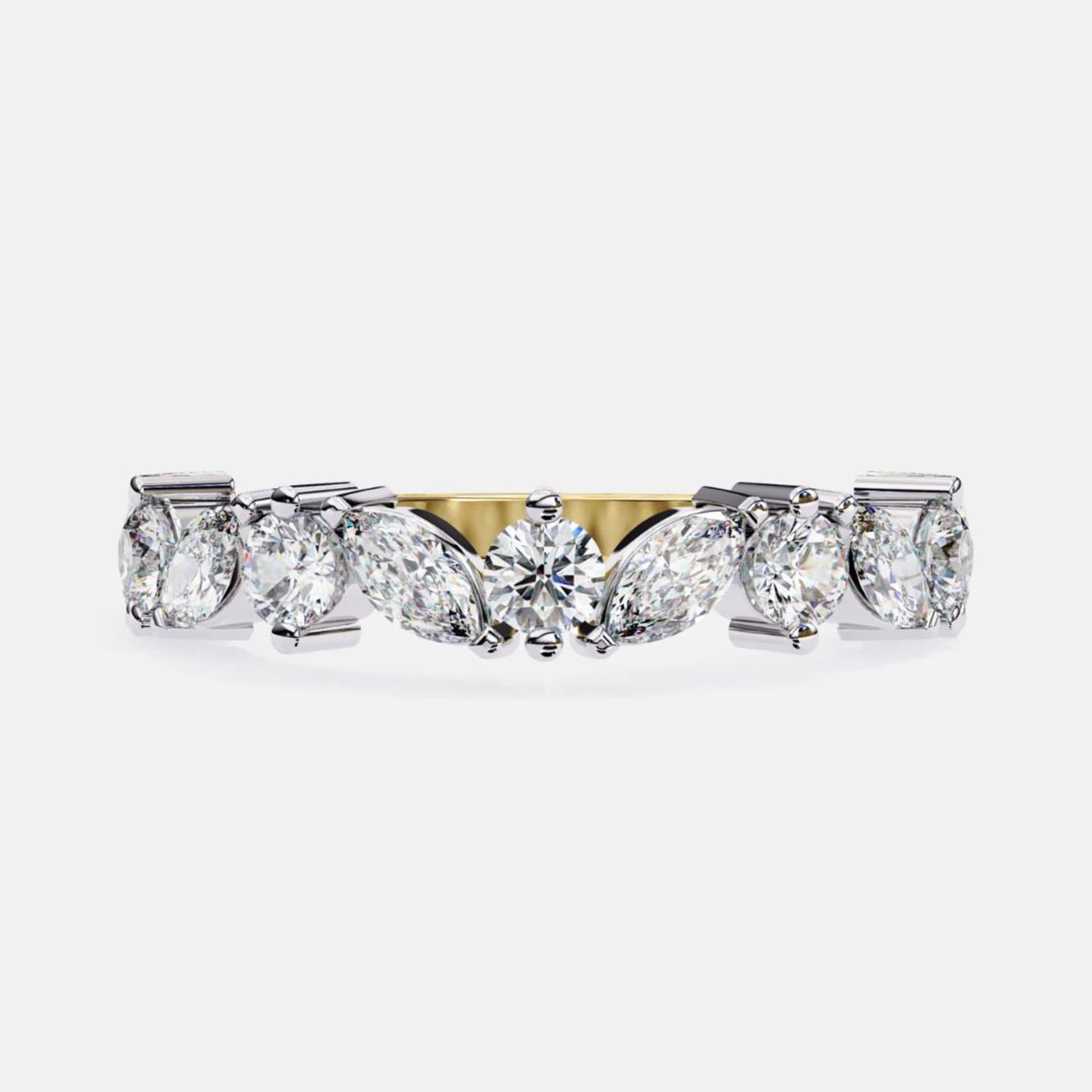 Marquise-Round Criss Cross Band