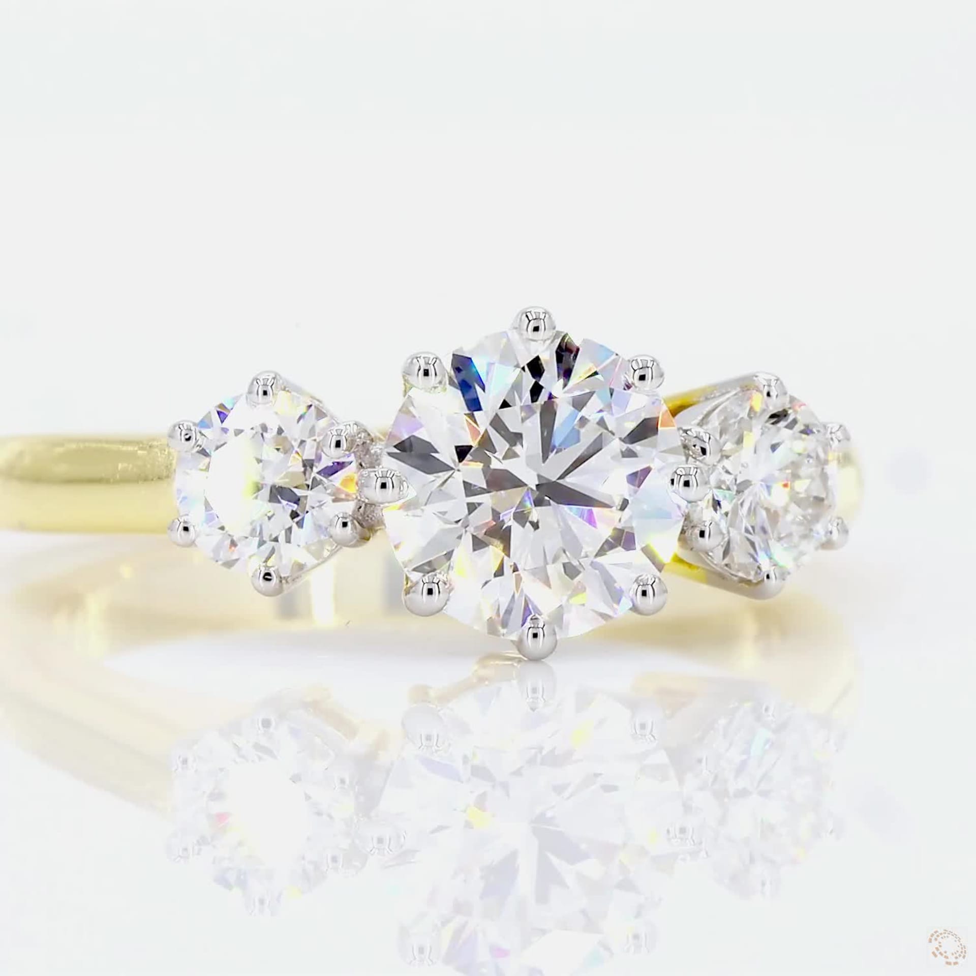 Three-Stone Round Solitaire Ring