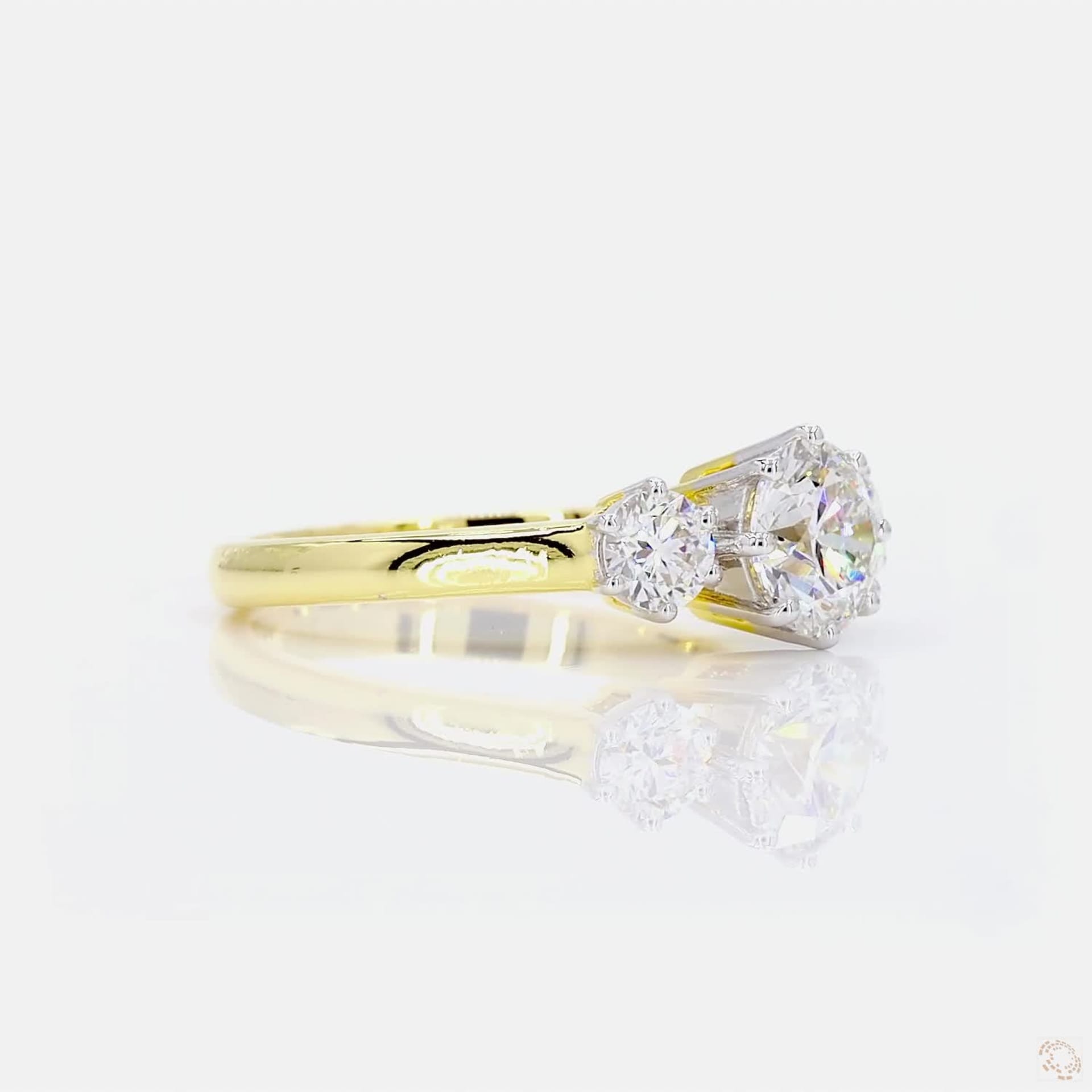 Three-Stone Round Solitaire Ring