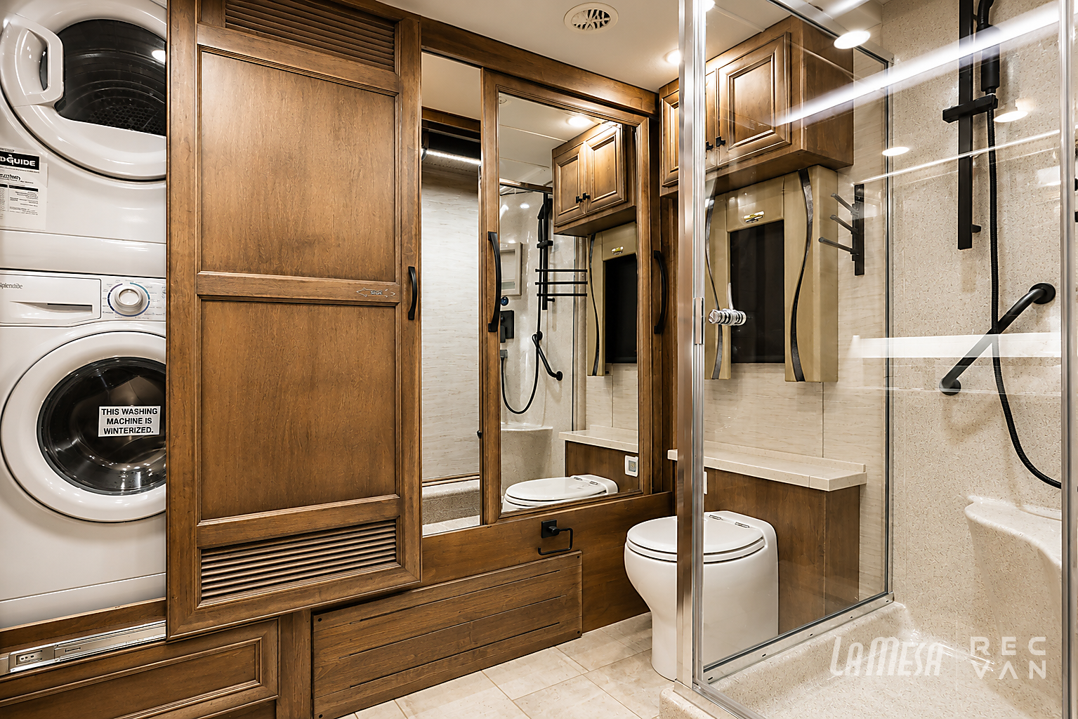Tiffin luxury diesel motorhome bathroom