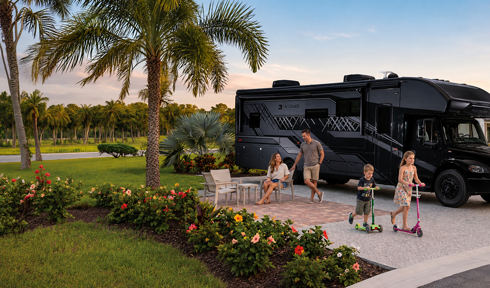 RV parked outdoors