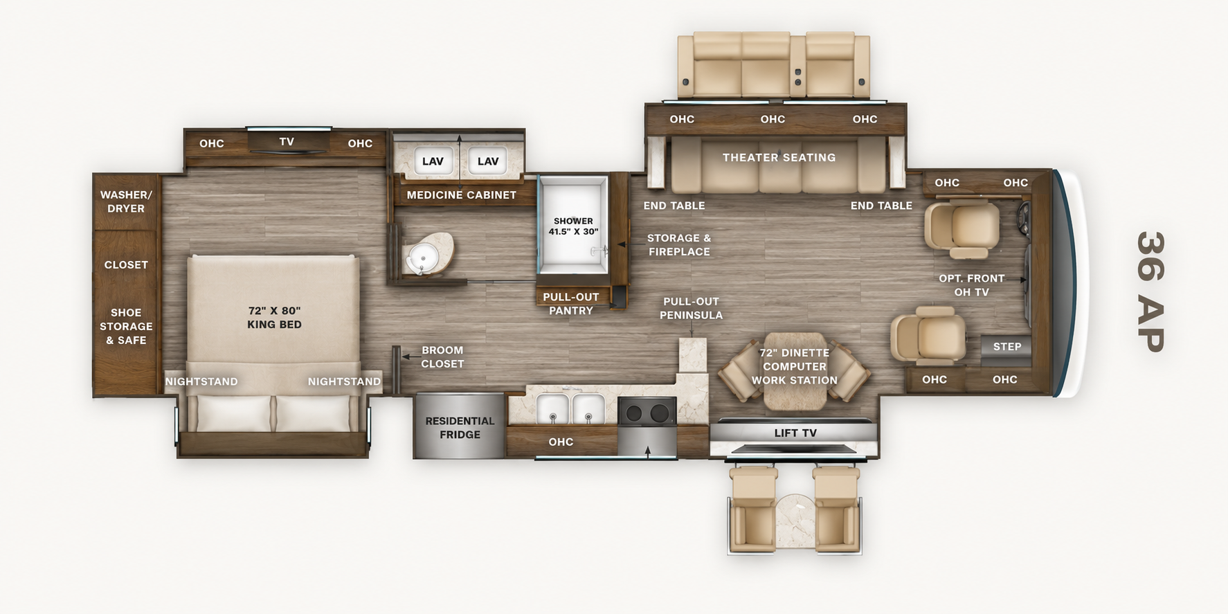 2026 Tiffin Allegro Bus 36 AP floorplan