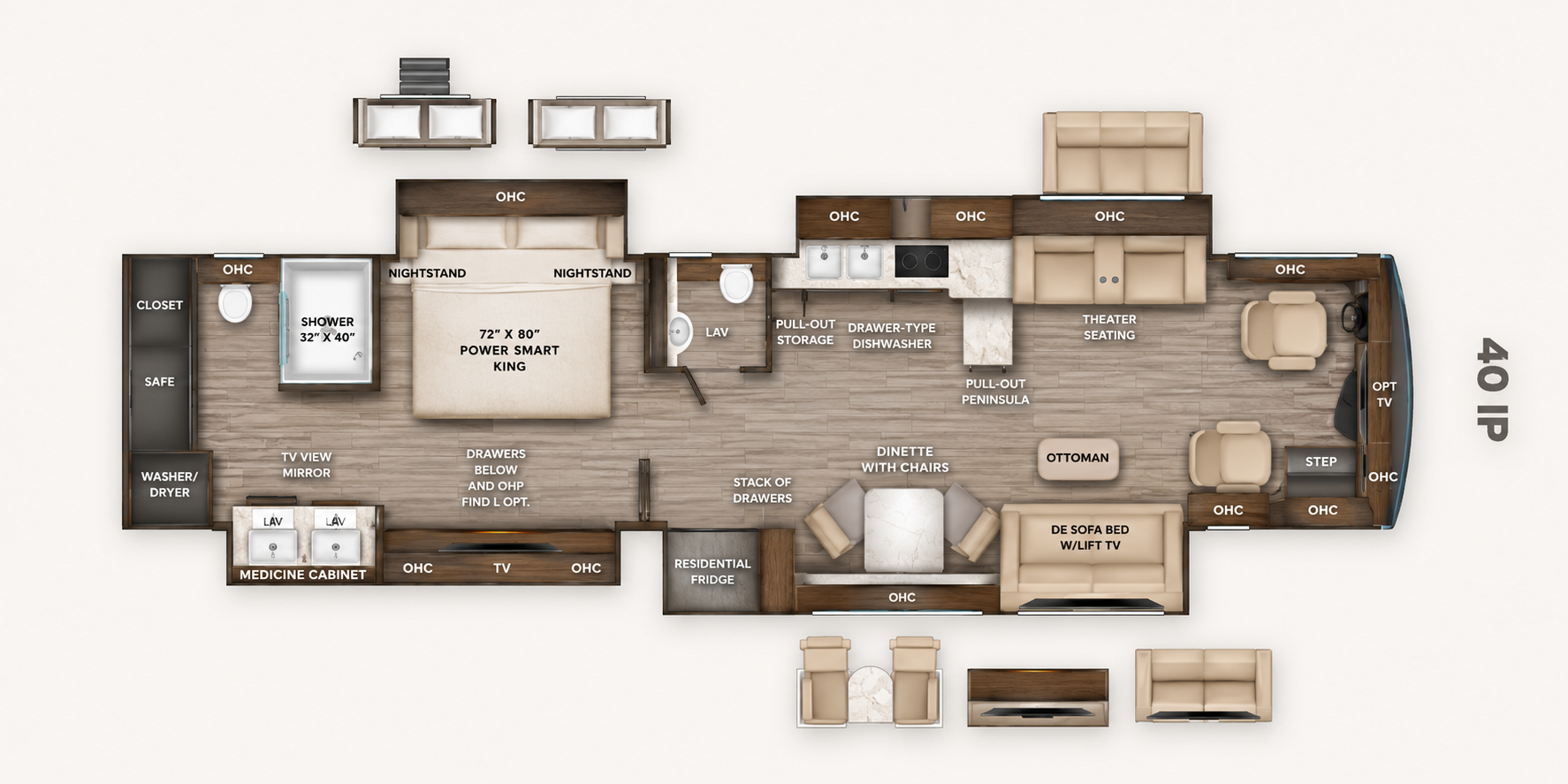 2026 Tiffin Allegro Bus 40 IP floorplan
