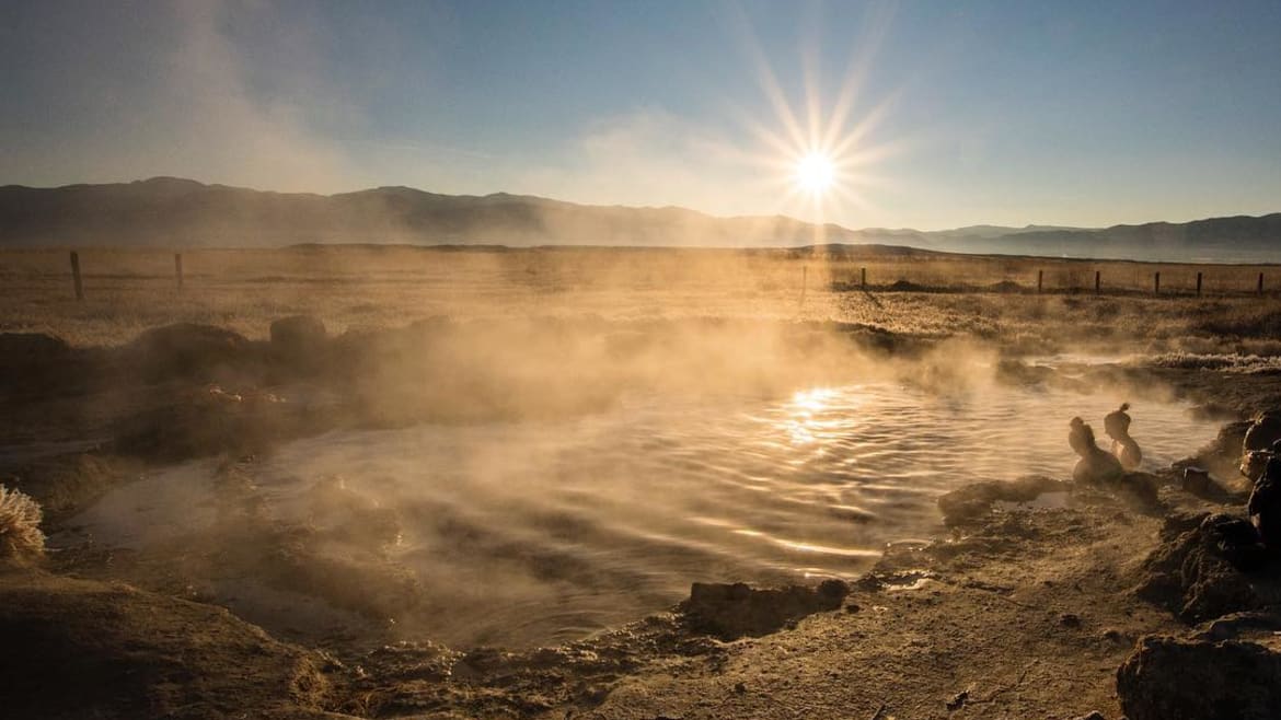 Hot Spring soak at sunset