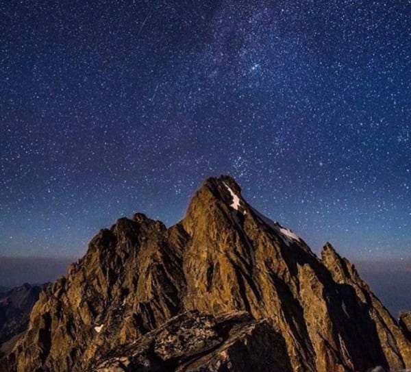 Grand Teton National Park, Wyoming Starry night over the mountains