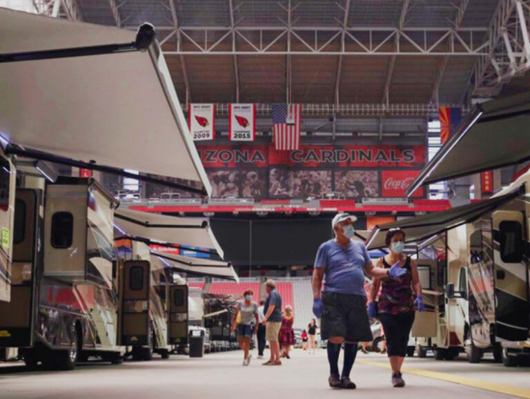 USA: State Farm Stadium with a new display –