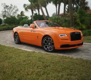 Featured Product: 2022 Rolls Royce Dawn Black Badge Convertible   For Rent In Miami Fort Lauderdale Palm Beach South Florida