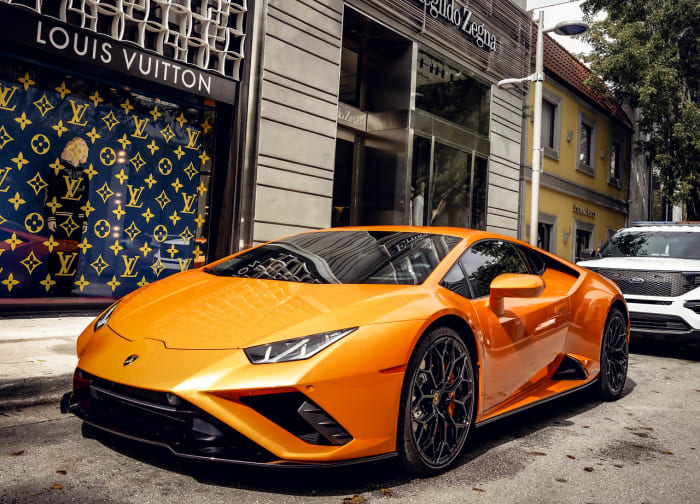 Image #0 of our 2022 Lamborghini Huracan EVO  (Orange) In Miami Fort Lauderdale Palm Beach South Florida