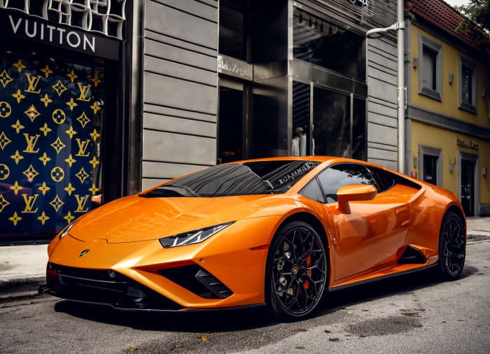 Image #1 of our 2022 Lamborghini Huracan EVO  (Orange) In Miami Fort Lauderdale Palm Beach South Florida