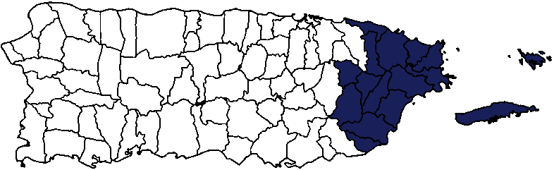Mapa Área Este Puerto Rico