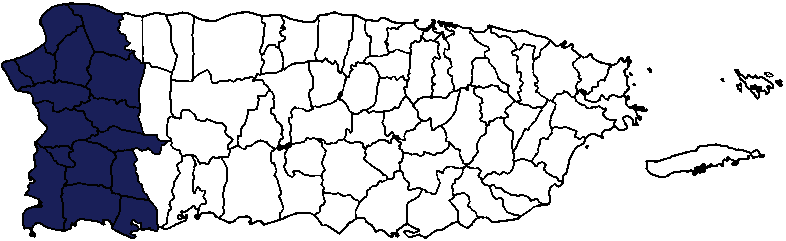 Mapa Área Oeste Puerto Rico