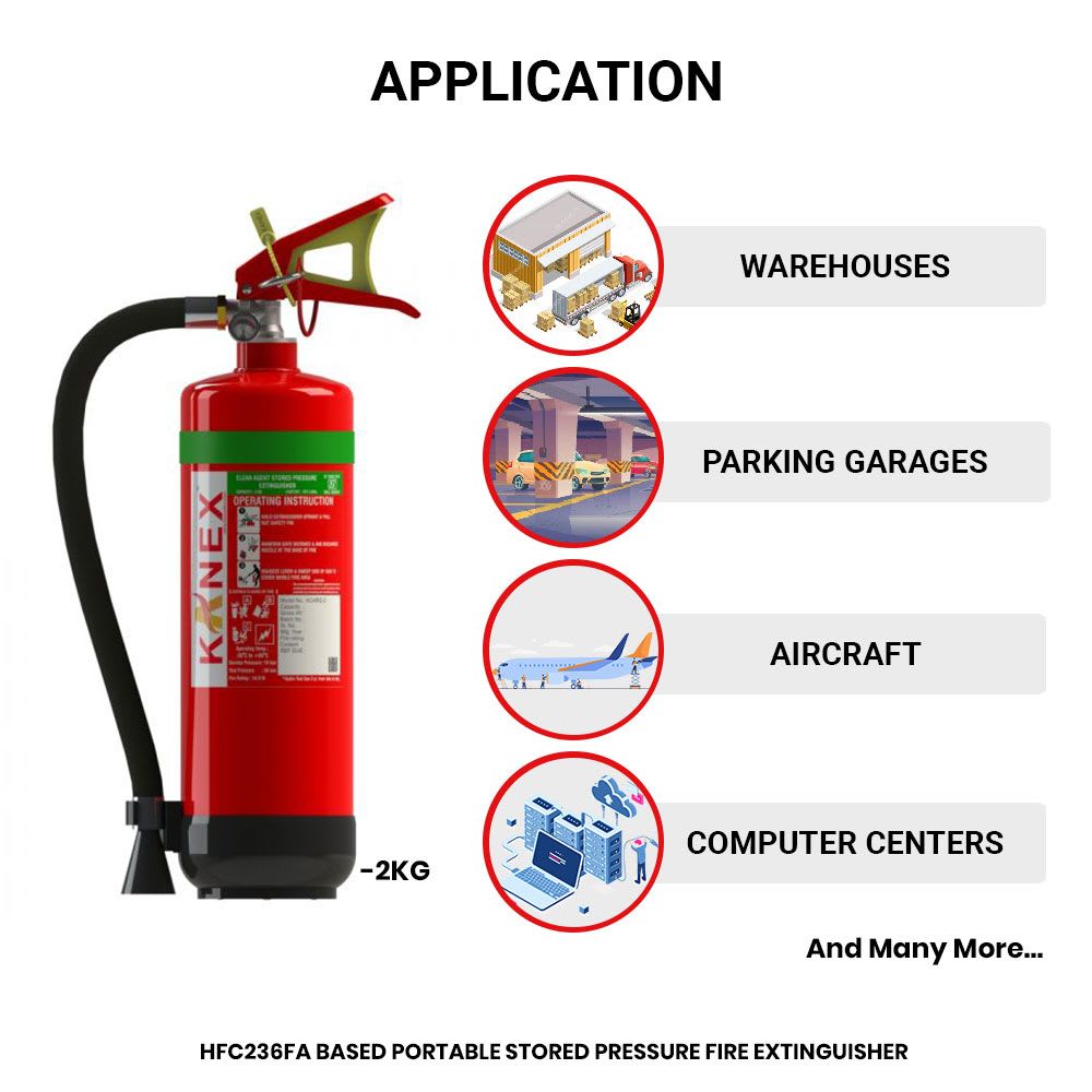 2 KG Clean Agent Fire Extinguisher (HFC236fa Based Portable Stored Pressure) — view 3