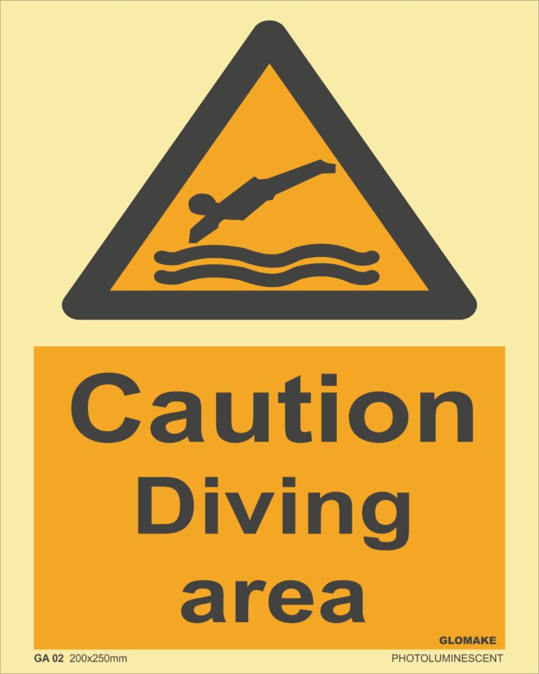 Photoluminescent Aqua Safety Signs — view 2