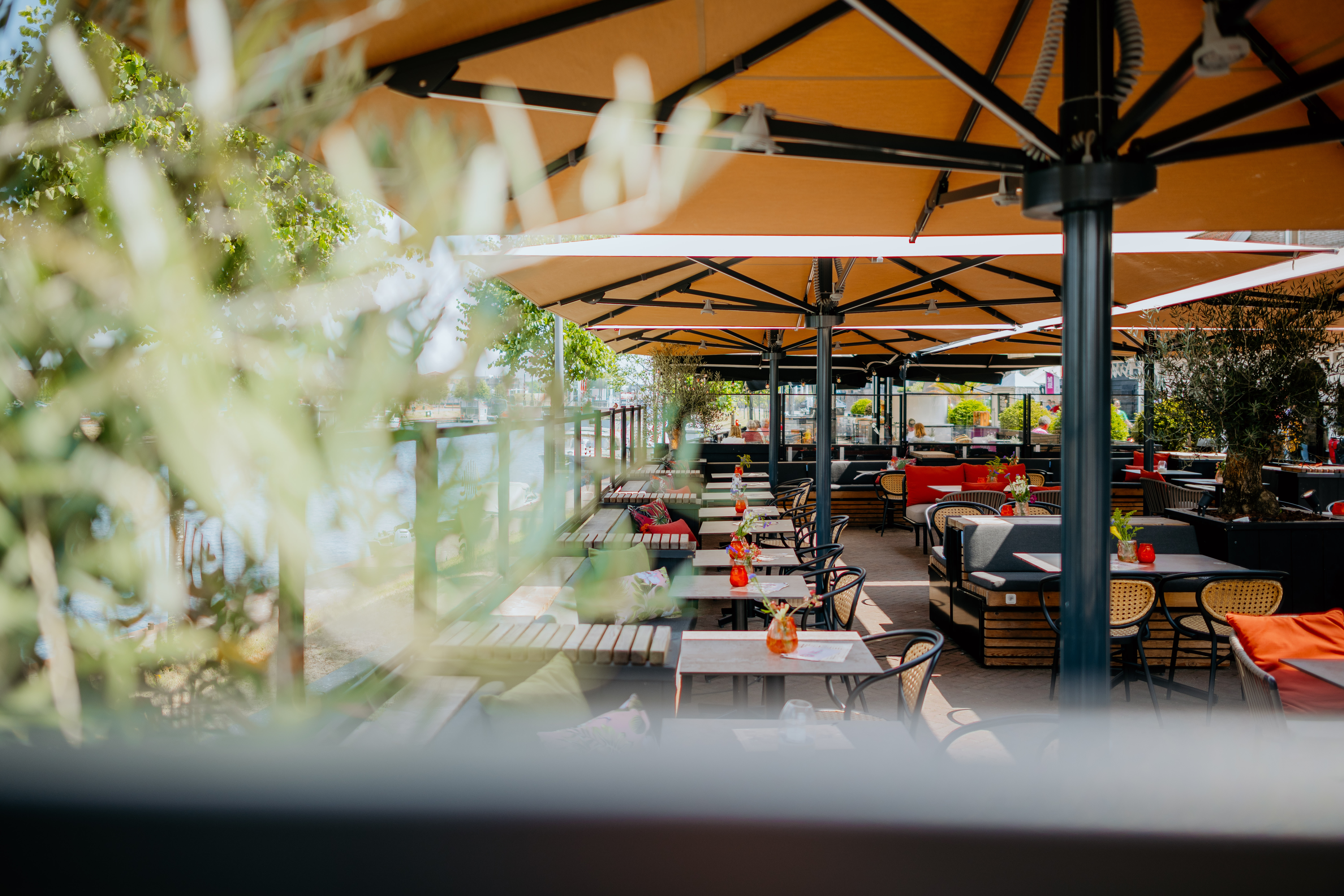 Het prachtige terras van Cozy Harbour