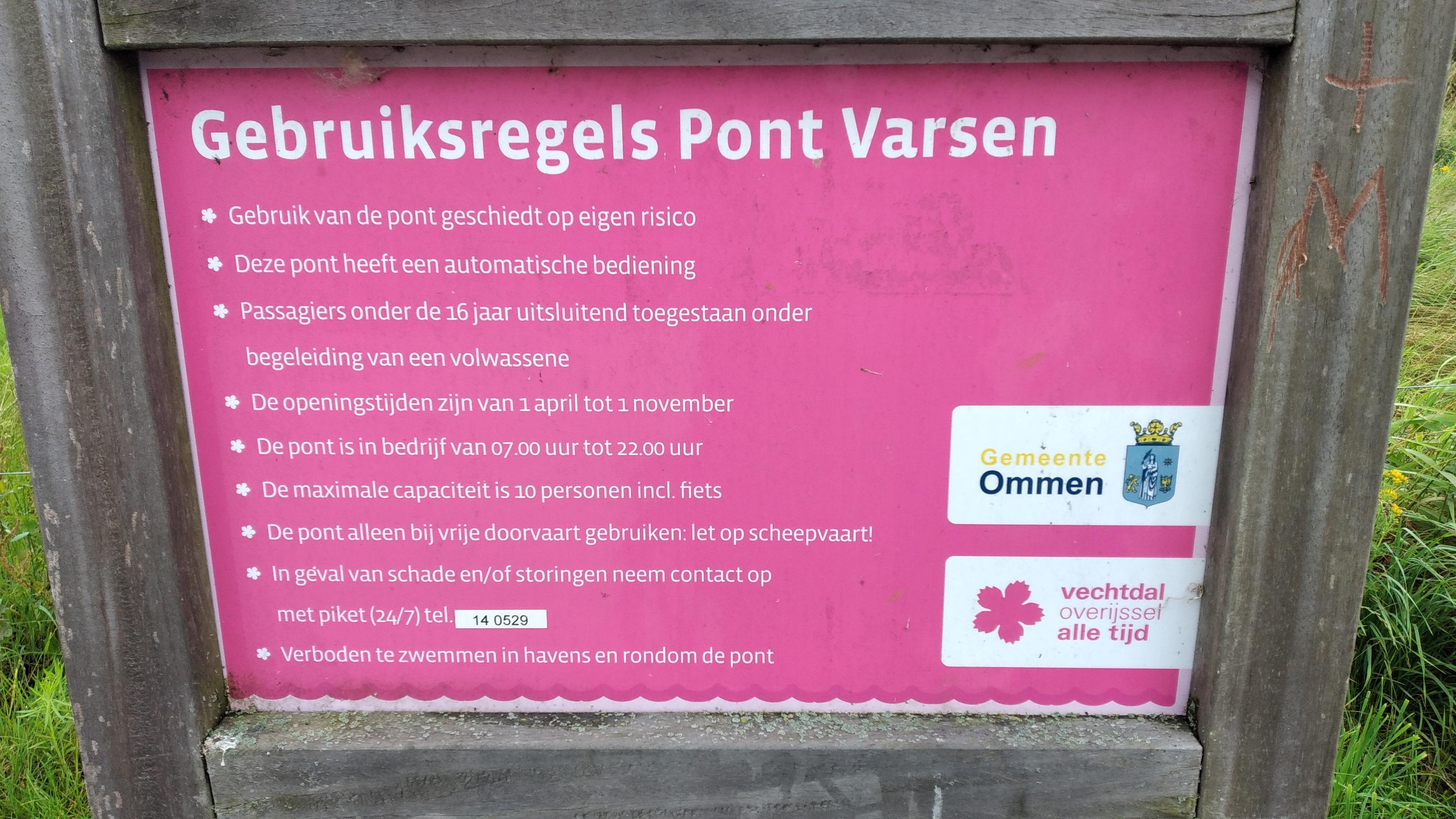 Pont Varsen gebruiksregels