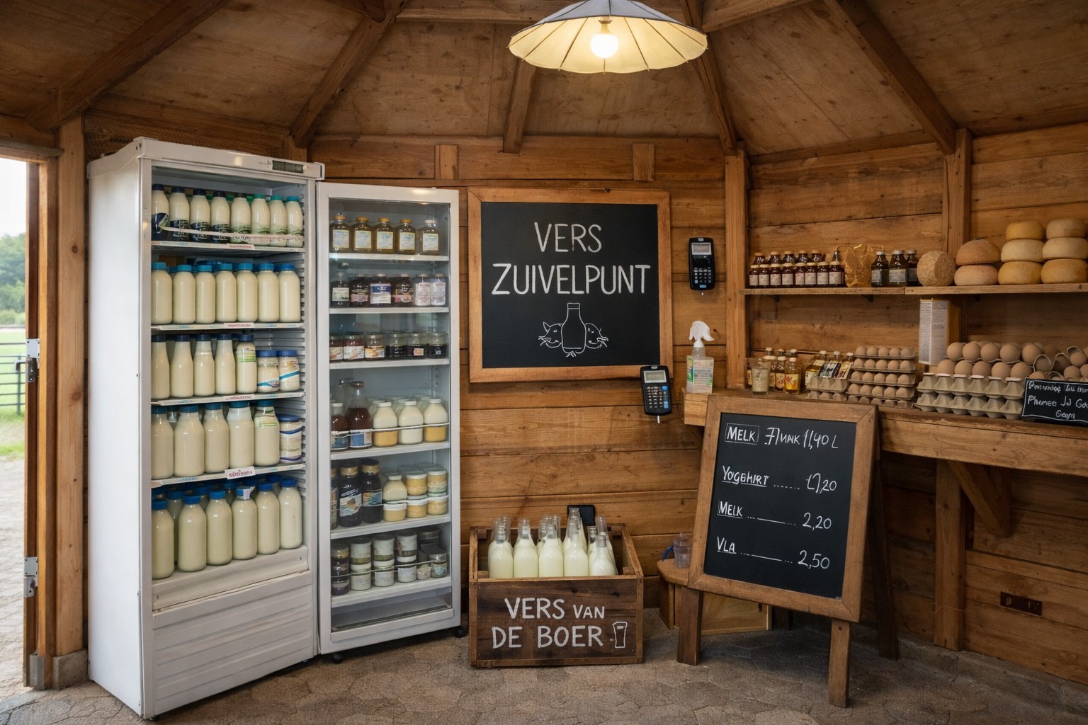 Illustratie van een melktap winkel