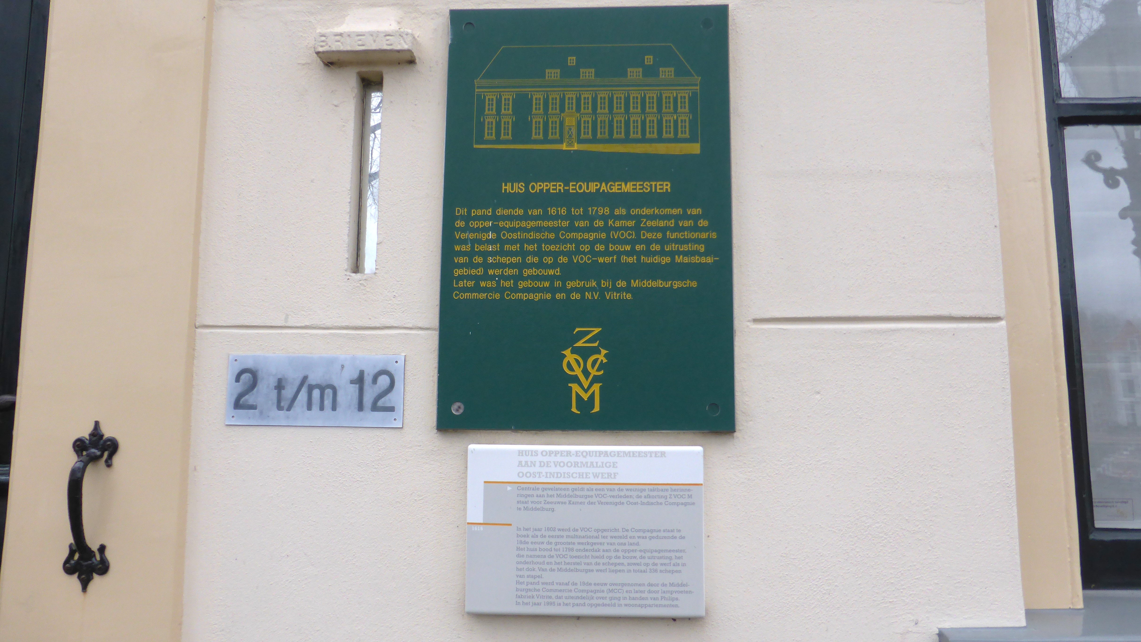 Huis equipagemeester Middelburg infobord