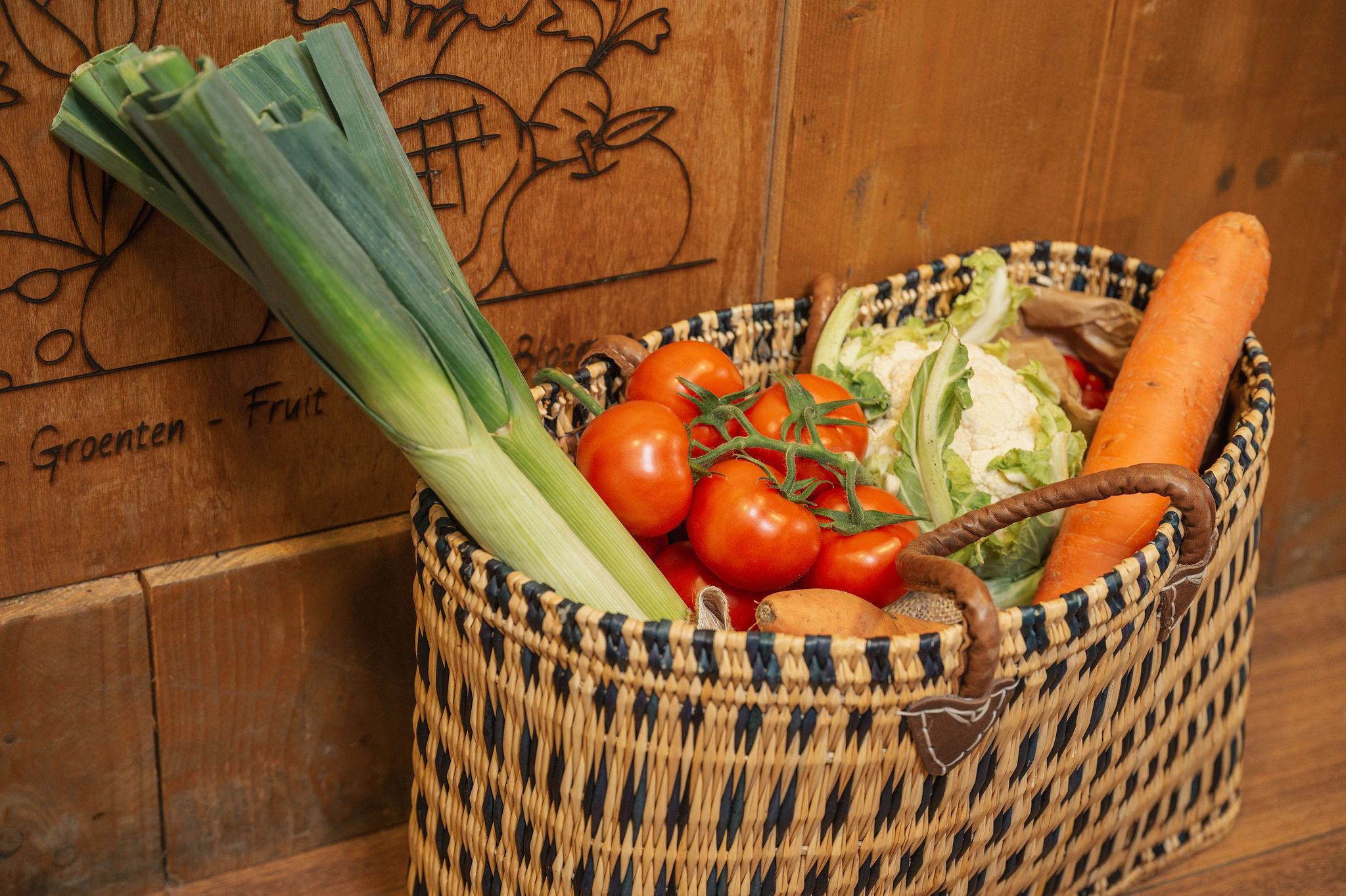 Verse groenten bij Het Koehotel