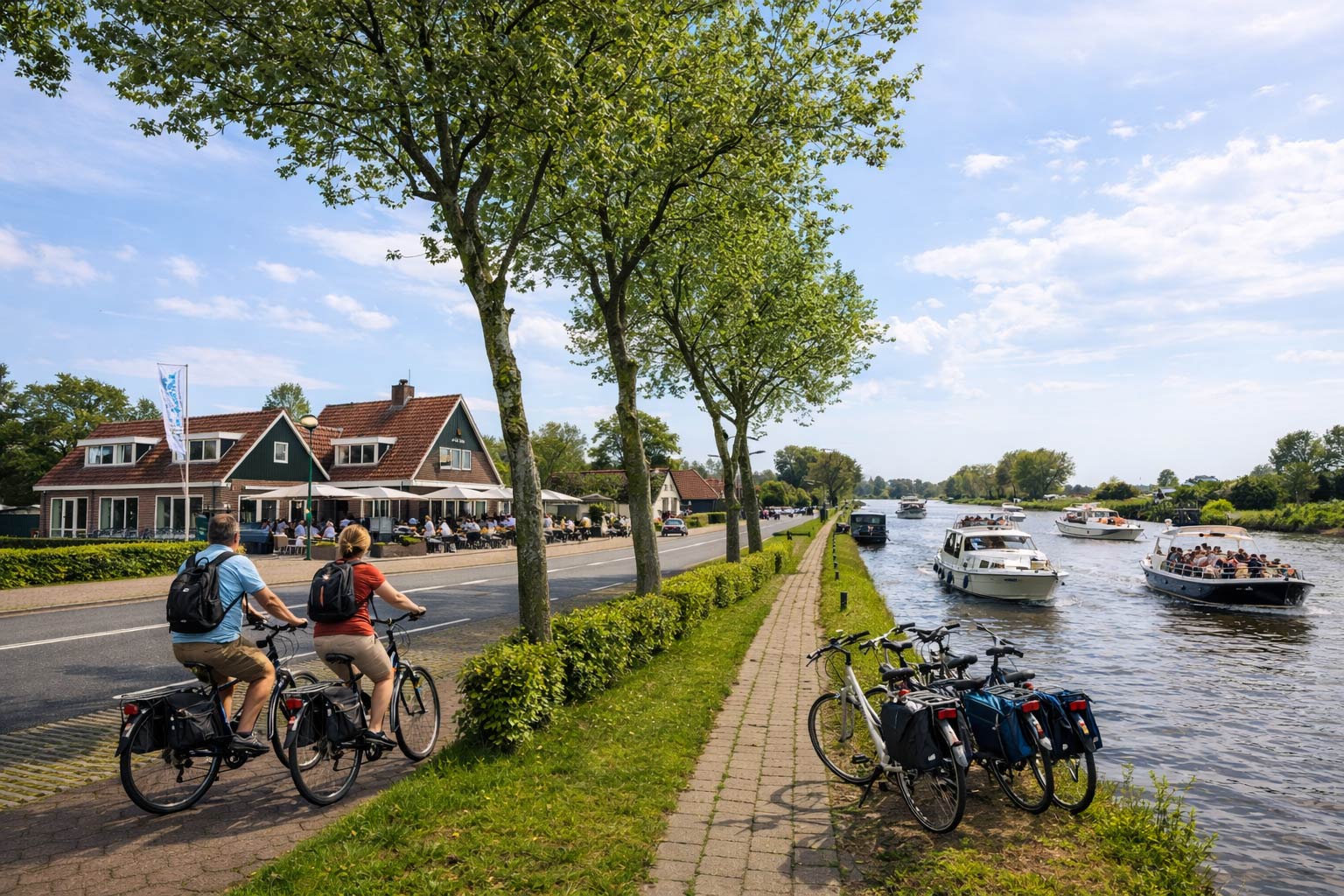 Fietsen langs het kanaal