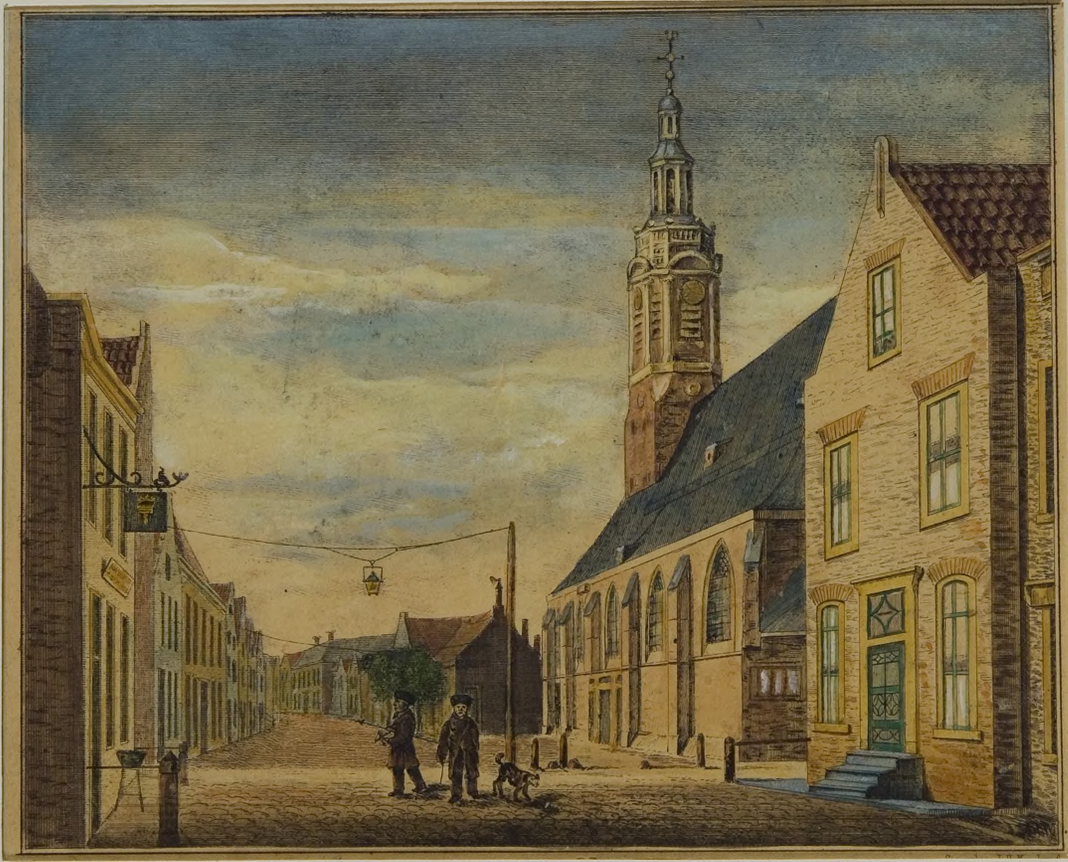 Sint Catharinakerk prent door J.H. Meerburg