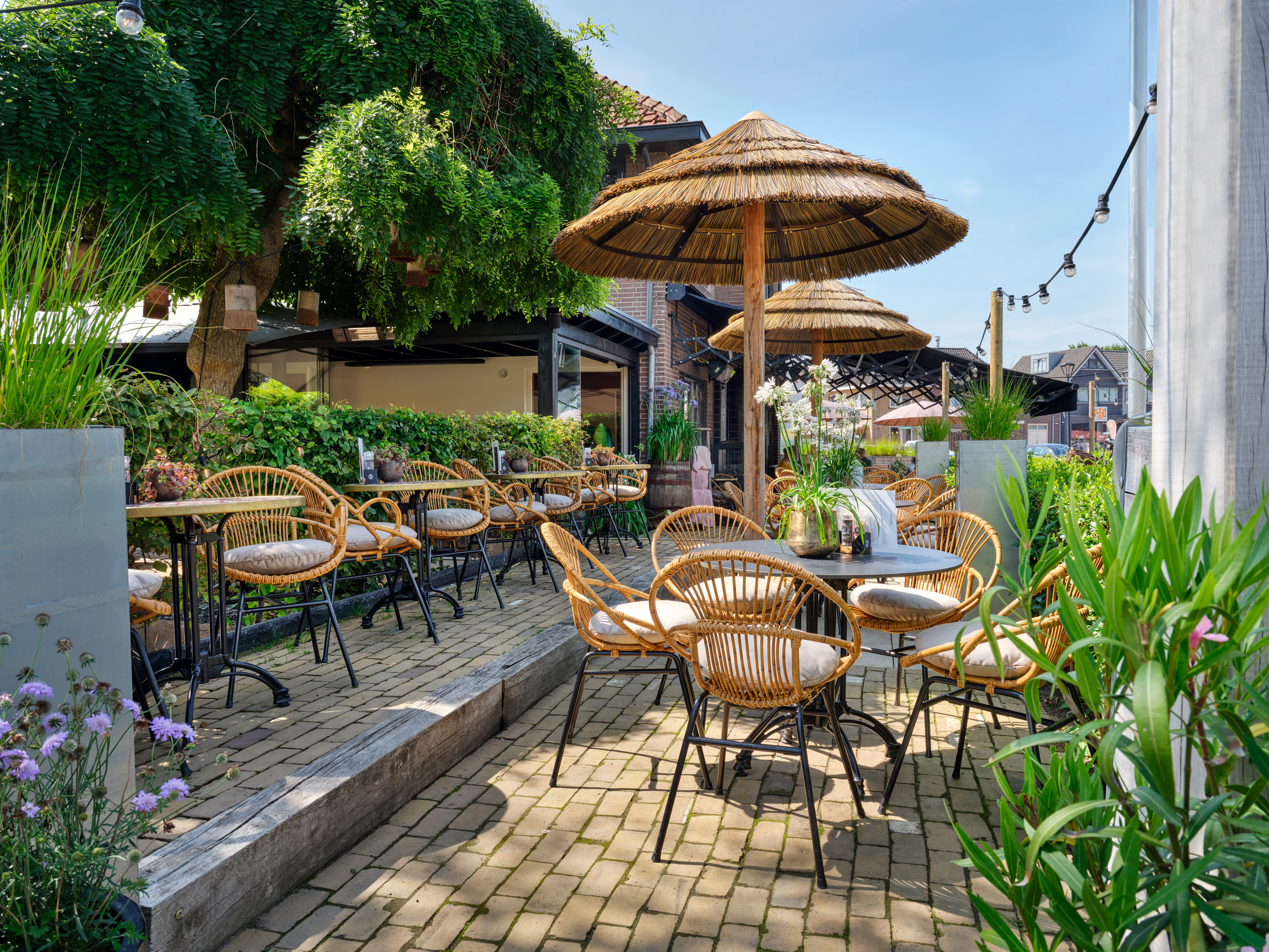 Tropisch terras bij De IJsboetiek