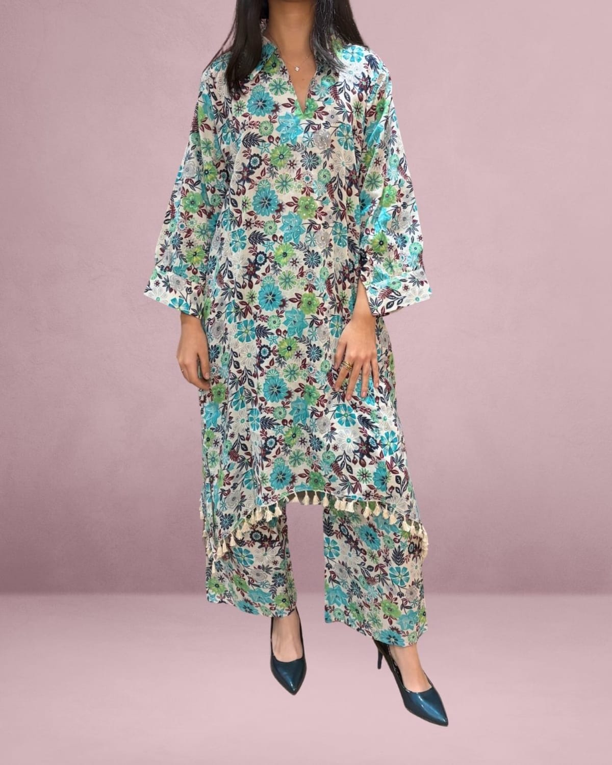 Multicolored Cotton Co-Ord Set - Cotton - Label By Sana