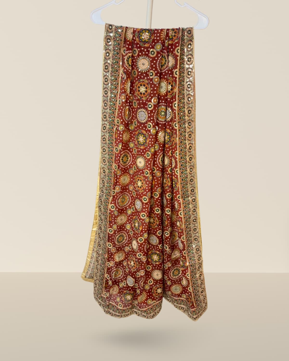 Maroon Gharchola Dupatta - Eid 2026 Styling