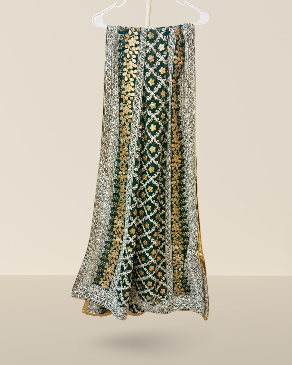 Bottle Green Gharchola Dupatta