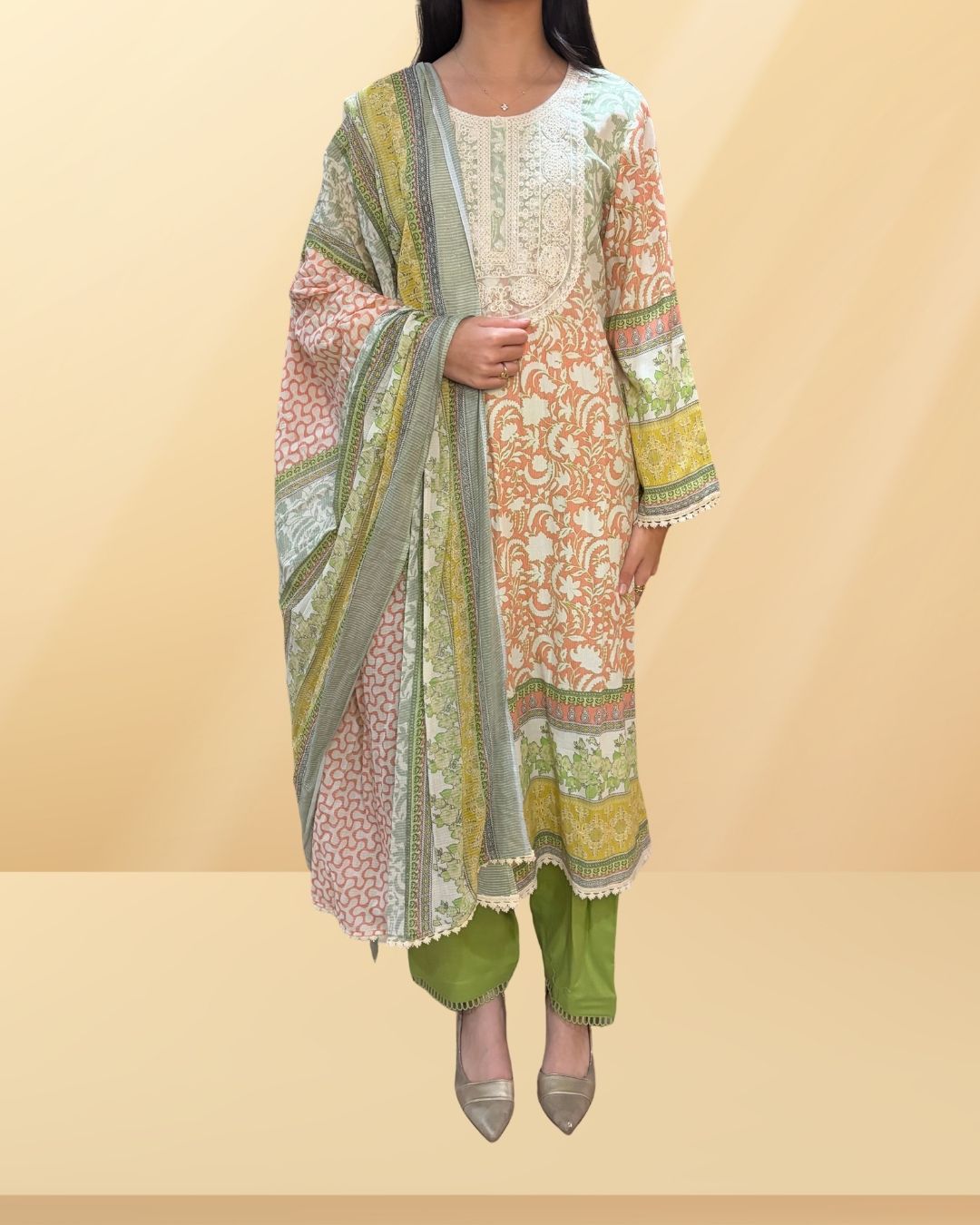 3-Piece Multicolor Cotton Suit - Label By Sana
