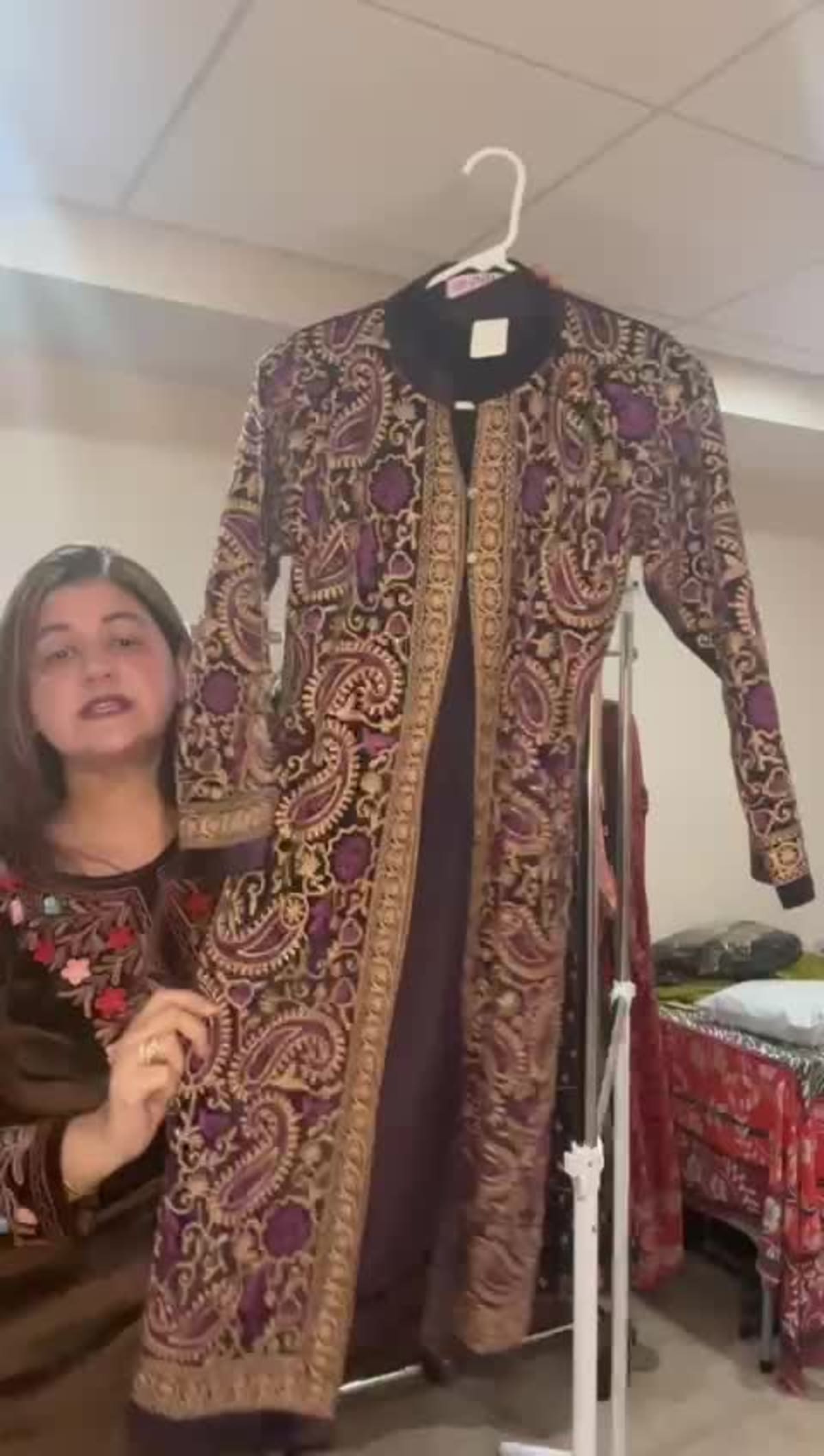 Dark Plum Textured Velvet 3 Piece Jacket Suit