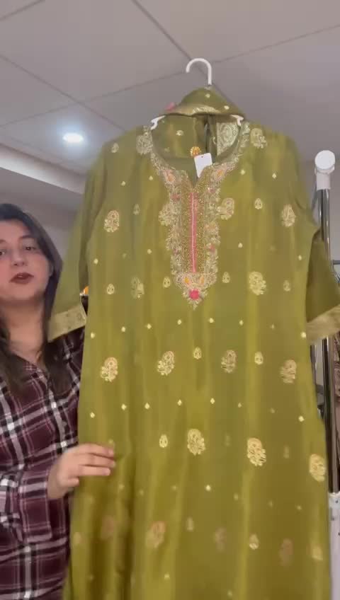 Tissue Shimmer Banarasi Formal Suit - Tissue Shimmer Silk Blend (Banarasi Weave) - Label By Sana