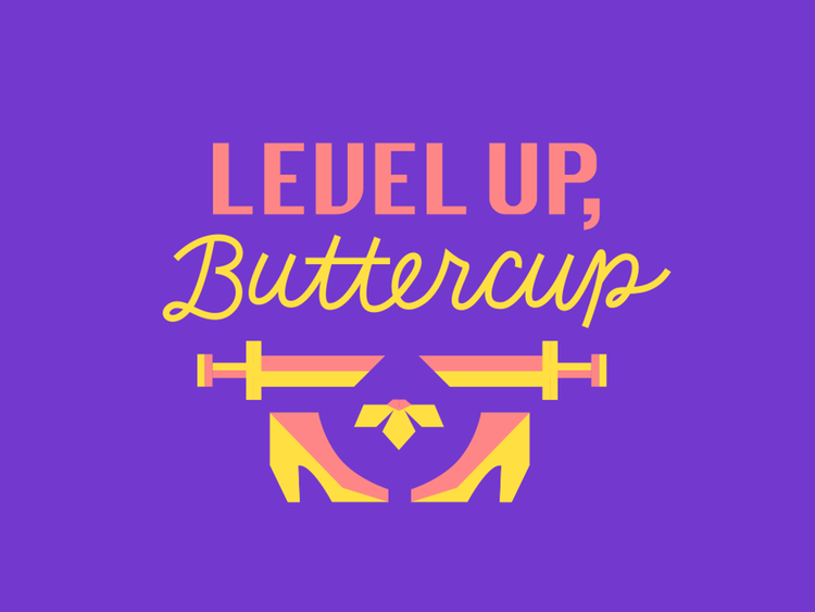 Level Up Buttercup branding