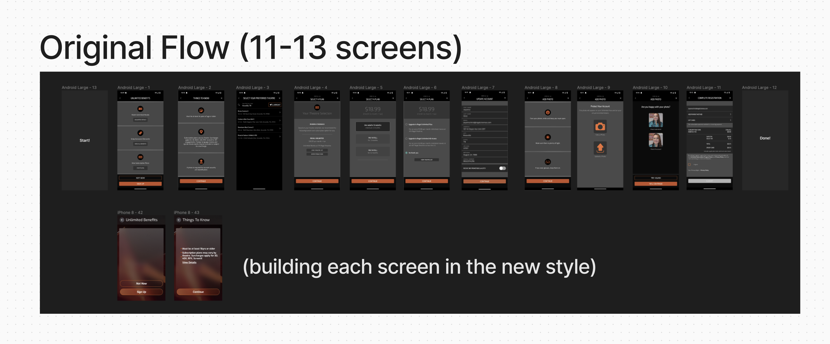 Current flow for unlimited sign up