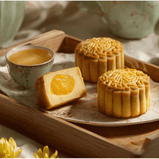 1 Mooncake au lotus et au jaune d’œuf salé