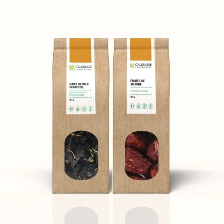 Bundle : 1 baies de goji noires & 1 sachet de fruit de Jujubes