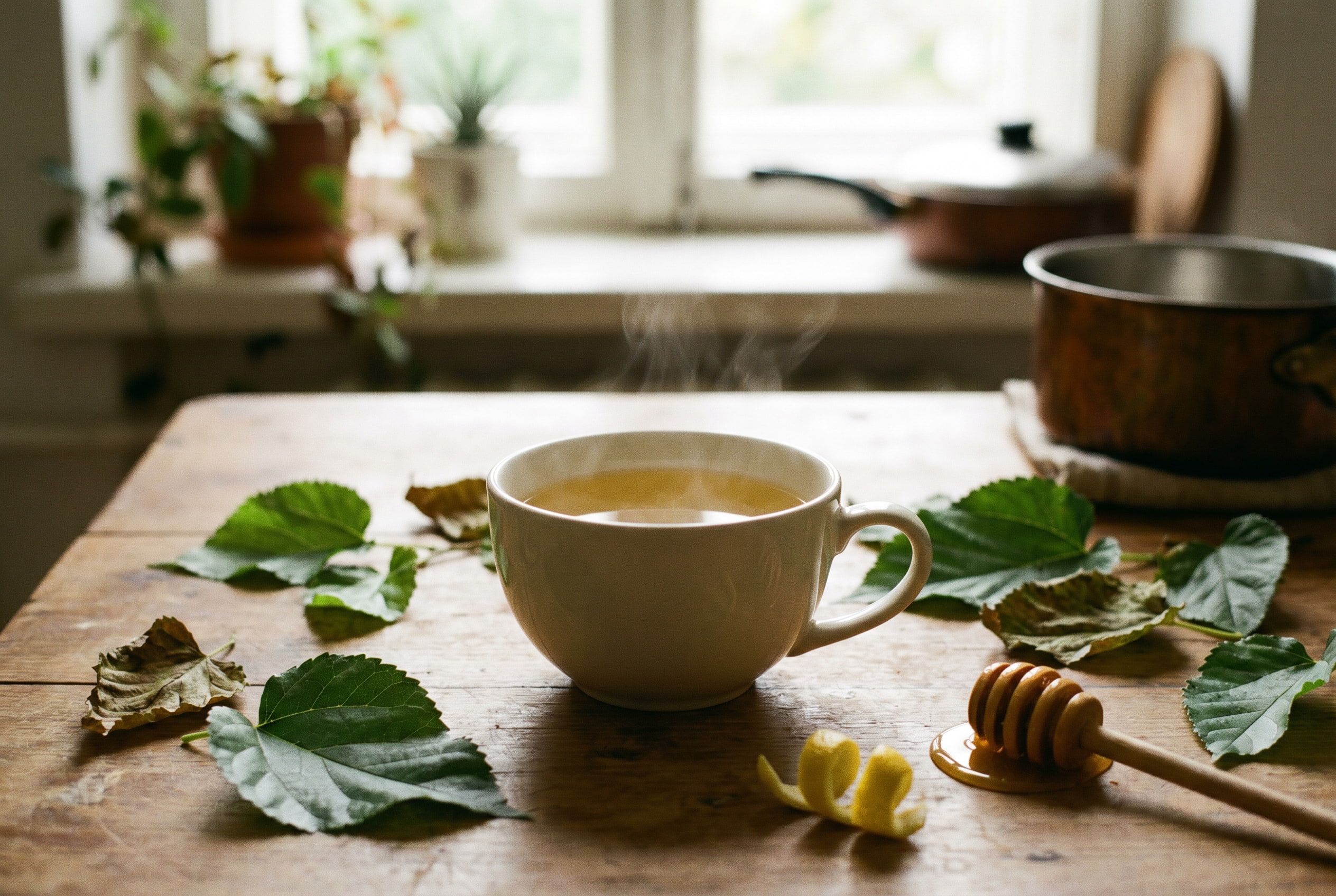 Feuilles de mûrier en infusion