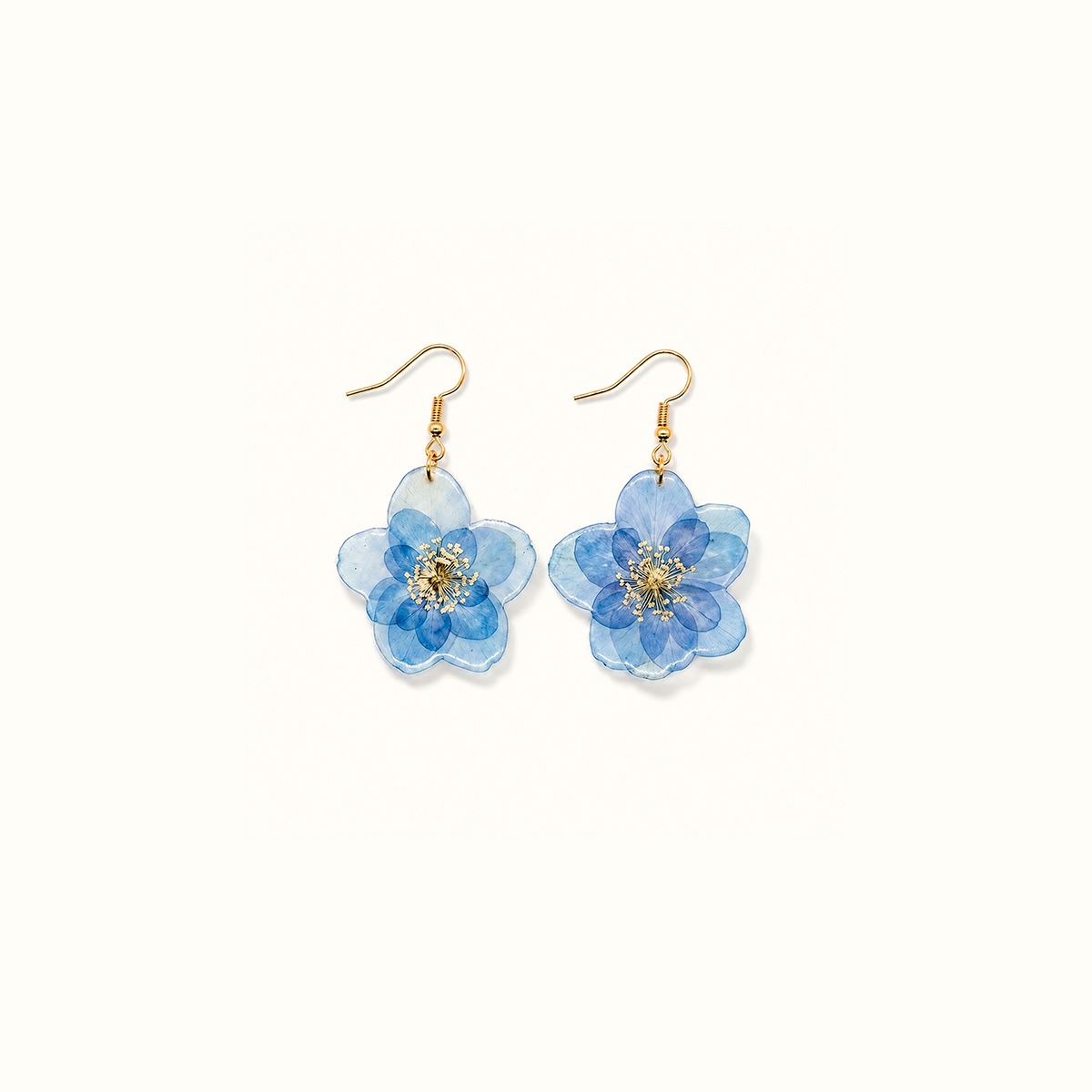 Boucles d'oreilles fleur en résine