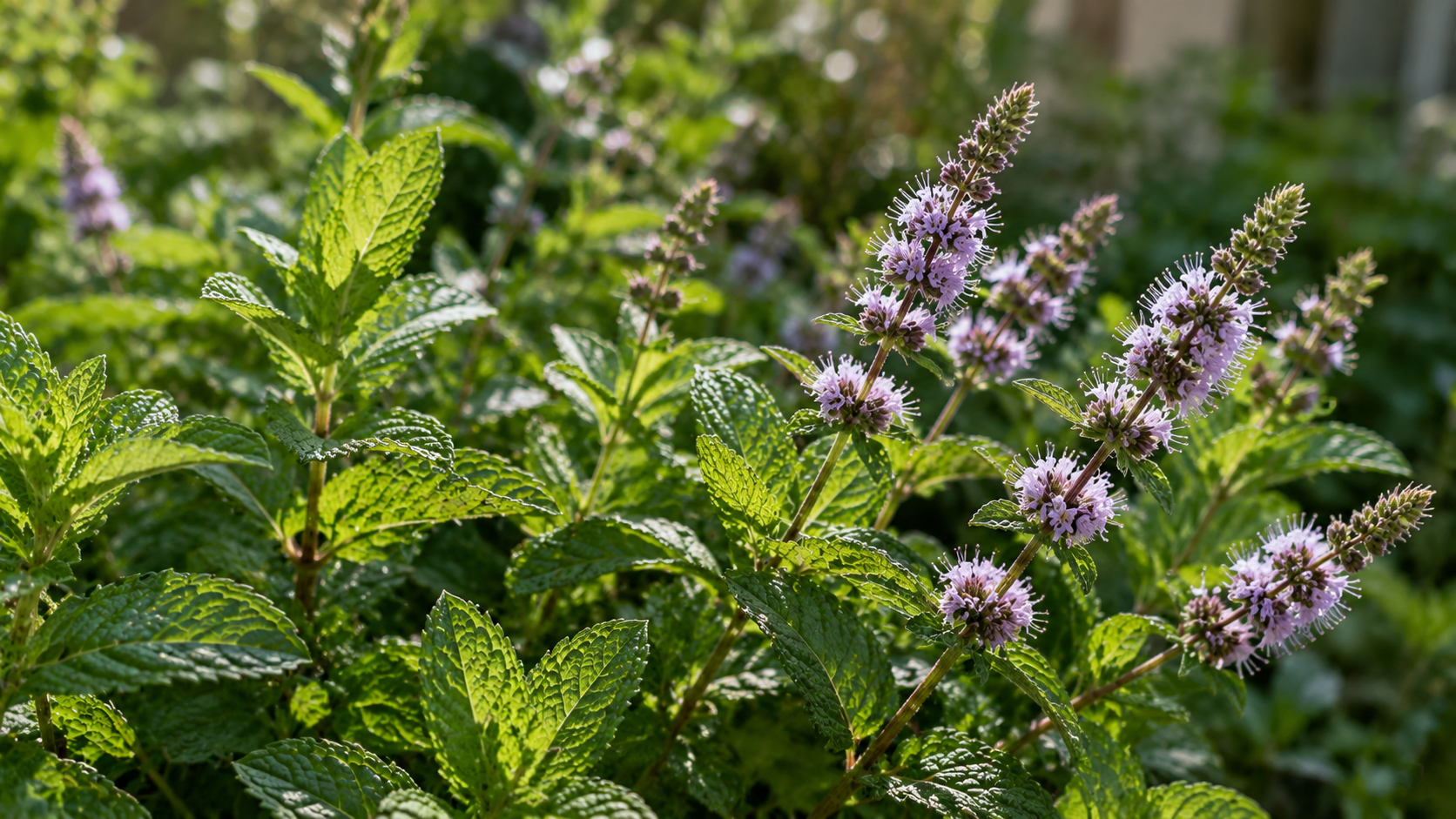 Fleurs et feuilles de Mentha x piperita