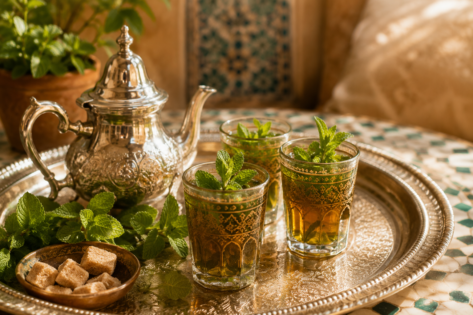 Un thé à la menthe en voyage : la tisane te suit partout