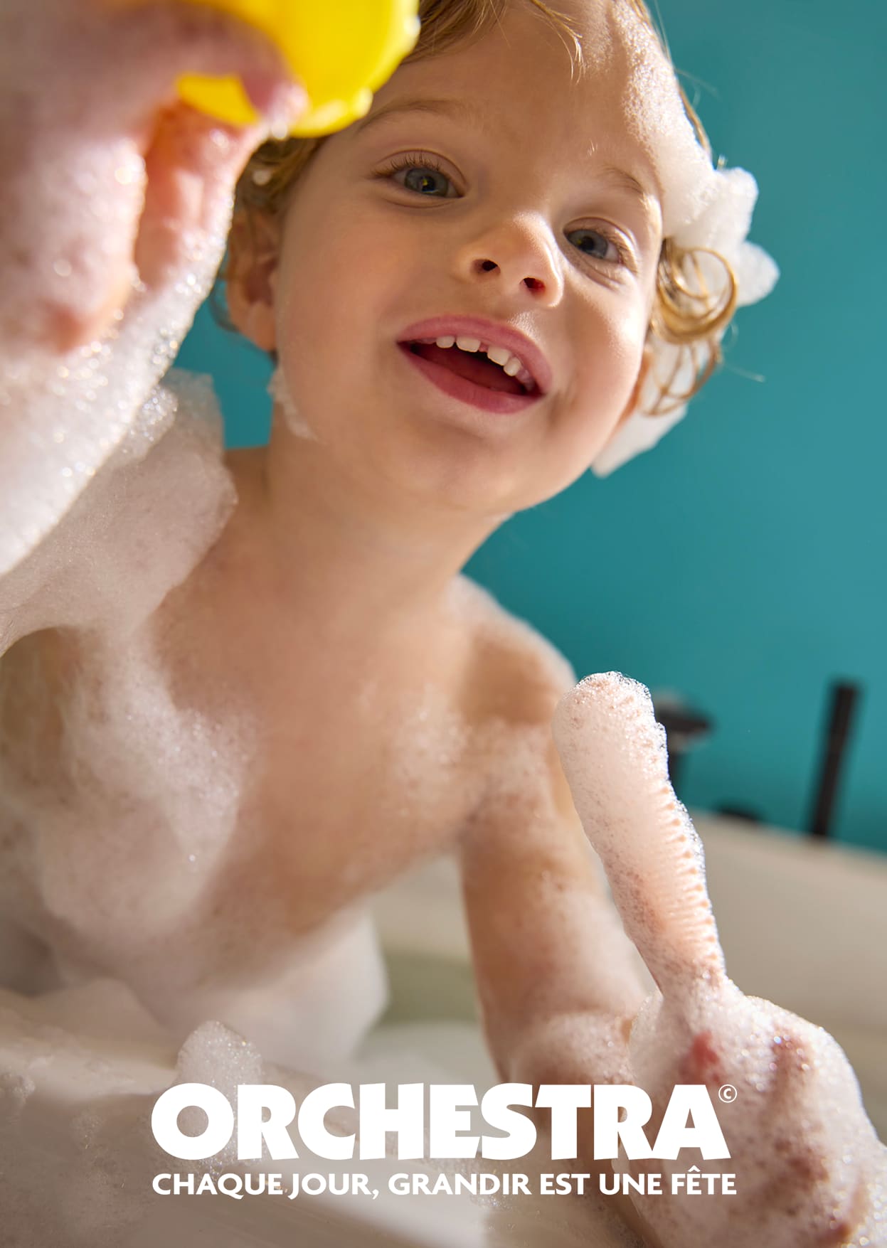 Orchestra, chaque jour, grandir est une fête. Visuel Bain.