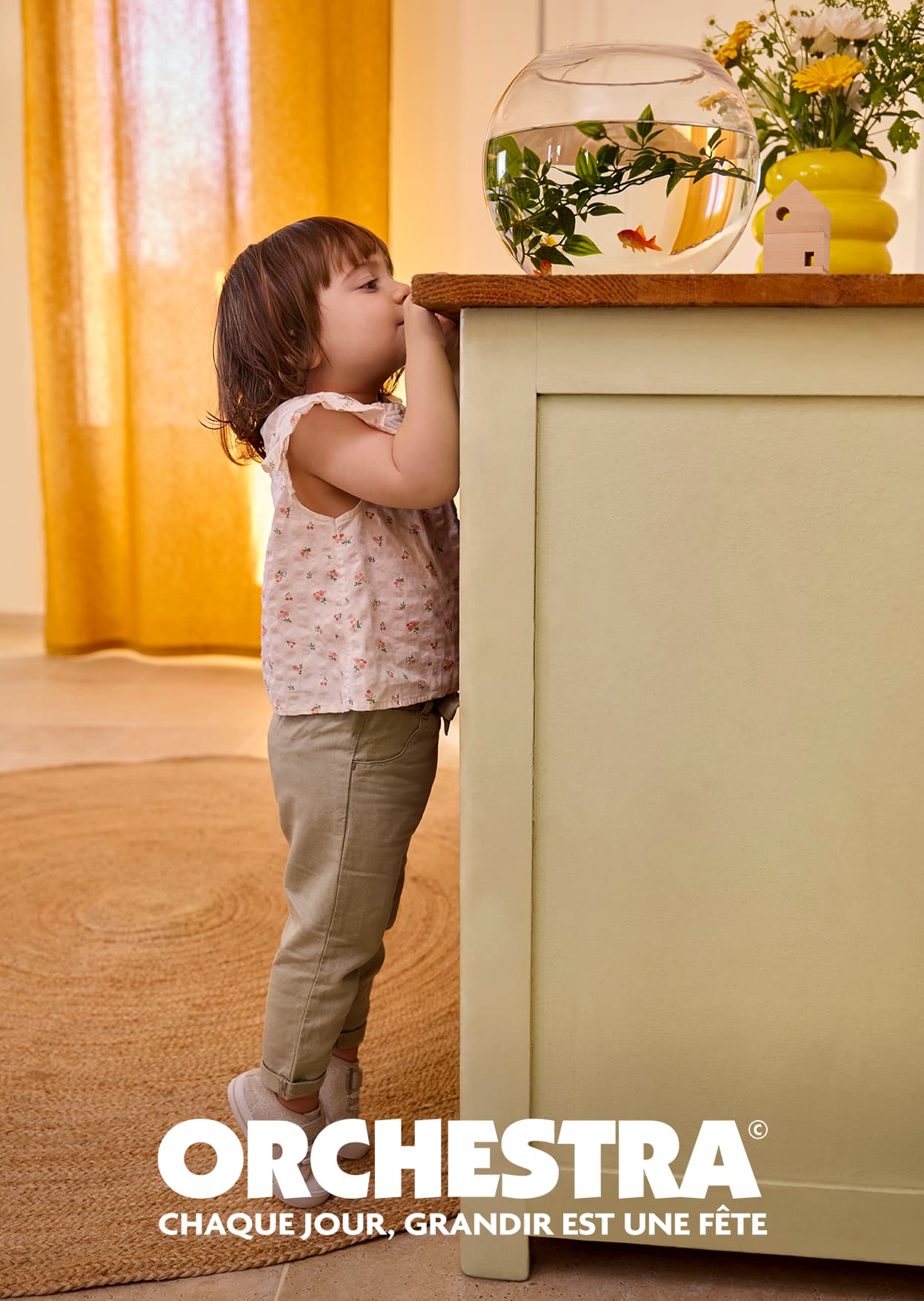 Orchestra, chaque jour, grandir est une fête. Visuel aquarium.
