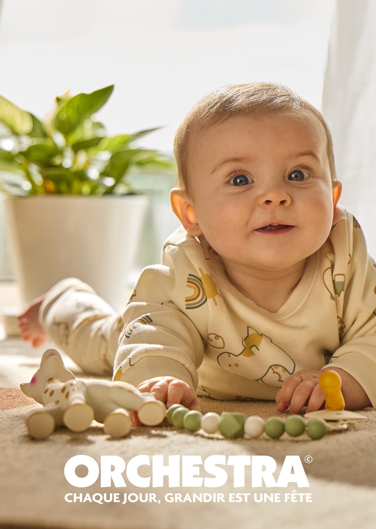 Orchestra, chaque jour, grandir est une fête. Visuel Bébé.